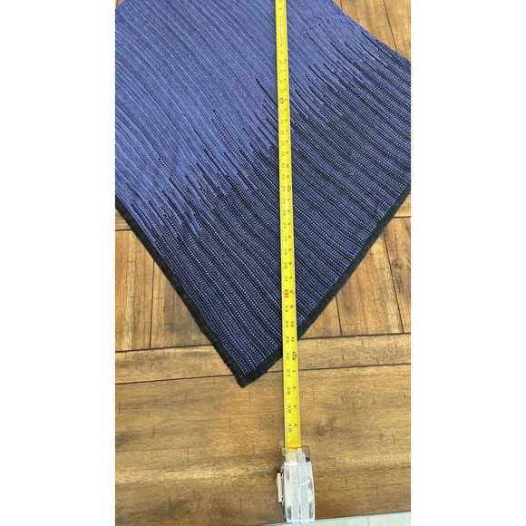 WHBM sz L/XL Sweater Ombre Poncho Asymmetrical Hem navy black metallic top cover - Picture 6 of 6